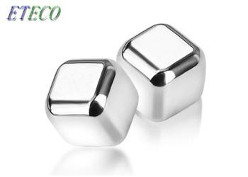 Mirror Polish Stainless Steel Cooling Cubes / Whiskey Stones Gift Set Silver Color
