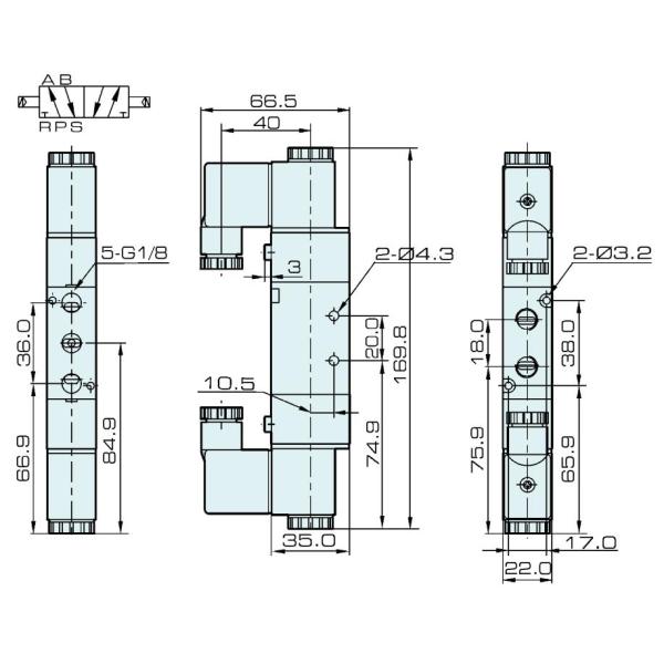 4V220-06 Airtac Type Pneumatic Solenoid Valve 4V220-06-DC24V 24V DC