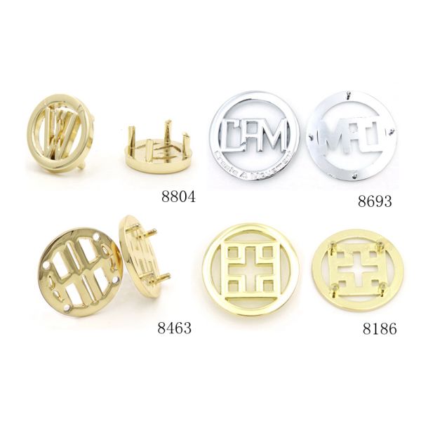 Custom Hat Metal Logo Zinc Alloy 15mm Small Metal Logo Tag With Post Mounting