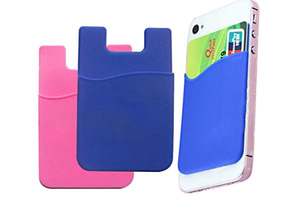 3M Sticker Silicone Credit Card Holder Full Color Printing Logo OEM / ODM Accepted