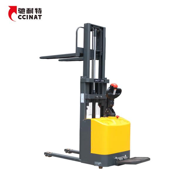 Standing Driving Automatic Pallet Stacker With Pedal And 2.2 Kw Hydraulic Pump