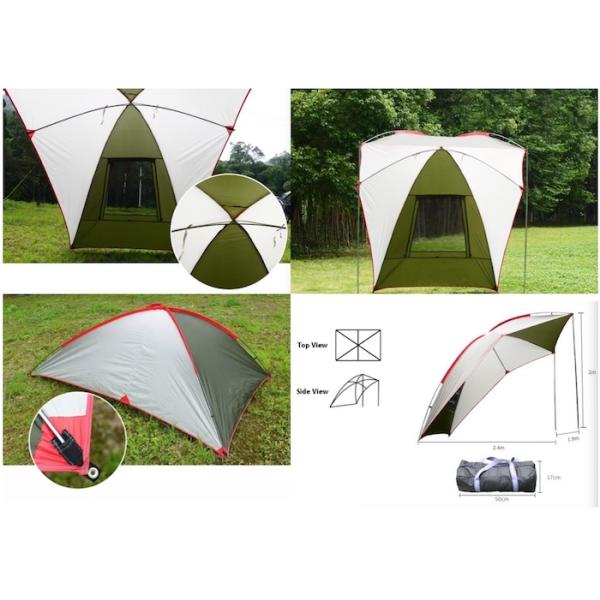 tejado blanco del toldo del lado del coche que acampa del tejado de 210D PU3000MM de la tienda al aire libre del top