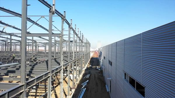 H Section Large Span Steel Structure Warehouse Customized Color