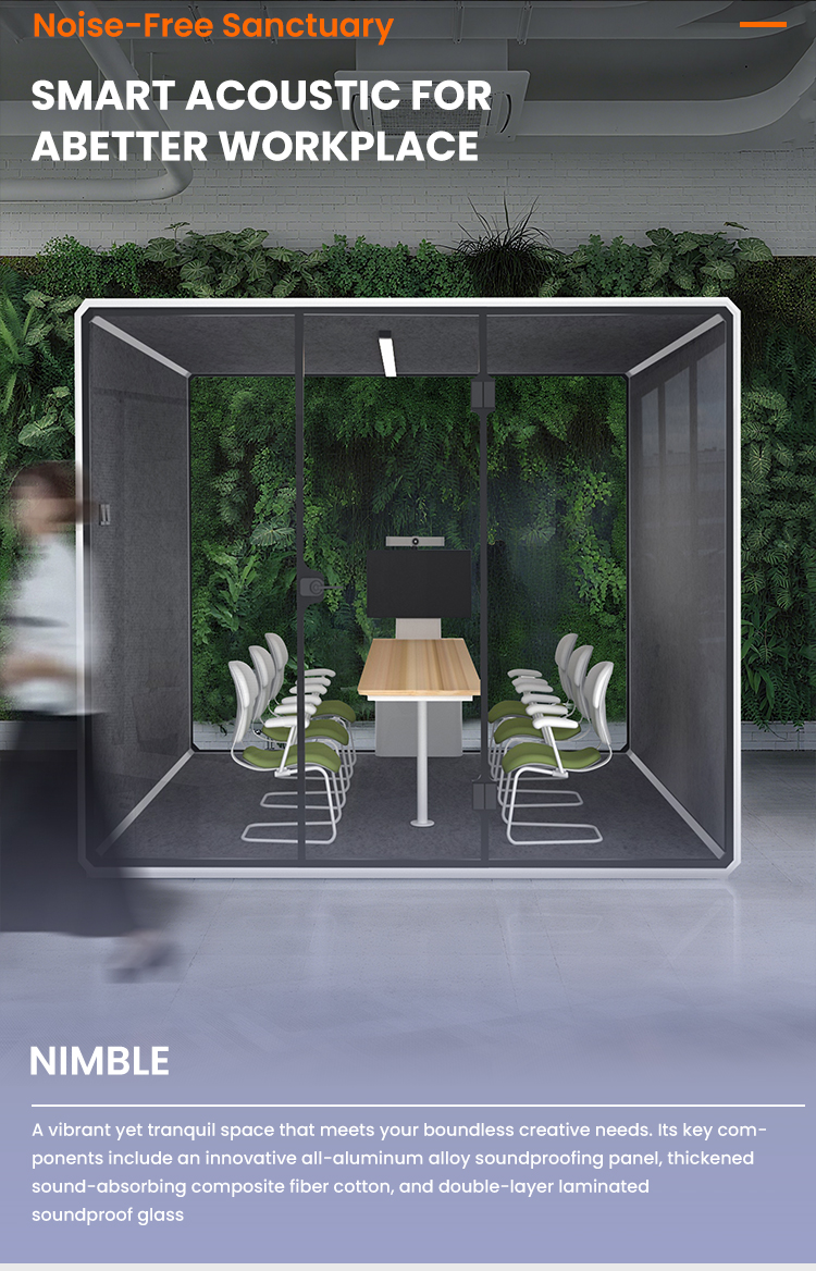 Big Blue Soundproof Meeting Pods Office Vocal Isolation Booth