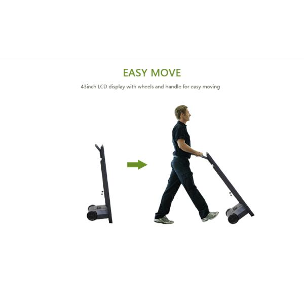 43 Inch Moveable Digital Kiosk Signage Battery Powered Outdoor Advertisement Board