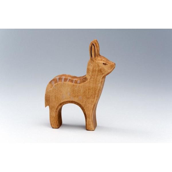 ISO9001 Handmade Wooden Animals Fawn Toy With Private Logo