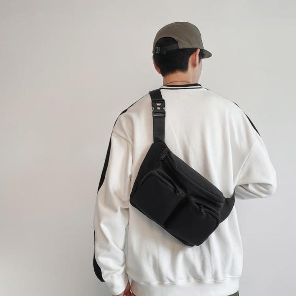 Simpatía Sport Casual Bolso de pecho de hombro bolso de cintura de nylon impermeable para hombres mujeres