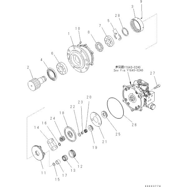 PC56-7 PC57-7 SWING MACHINERY PCR-3B-12A 22H-60-13201 PC56-7 SWING GEARBOX FOR EXCAVATOR