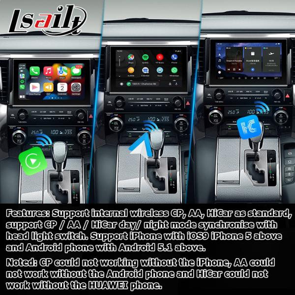 Interfaz de video Android Carplay para Toyota Alphard Vellfire AH40