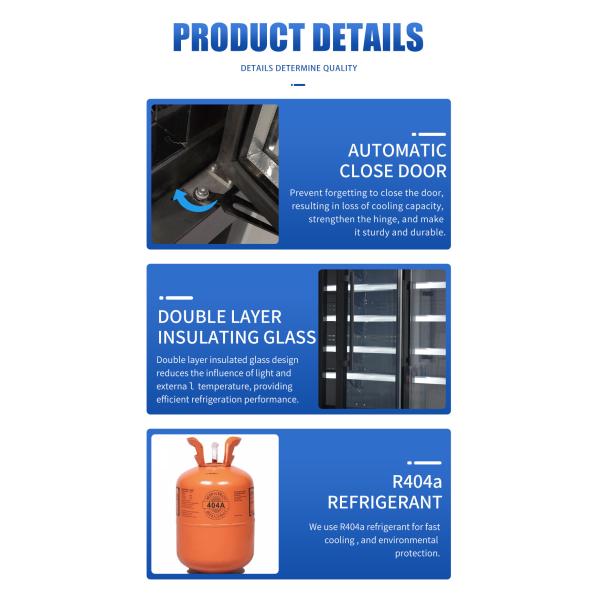 Супермаркет Коммерческая Вертикальная стеклянная дверь Вертикальная охладитель Витрина Холодильник Многоэтажный дистанционный