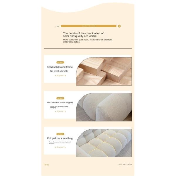 Custom Modern Villa Living Room Sofa Bed Sponge Corner Sofa Modular Sectional Lamb Fleece Cloud Couch Home Apartment