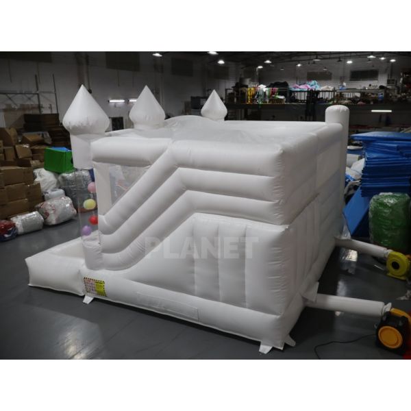 Luxury White Inflatable Combo Bounce House Slide for Backyard