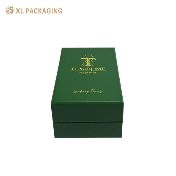 Luxury Perfume Rigid Box with Custom Logo Hot Stamping Recyclable Art Paper and Shockproof Flocked Liner