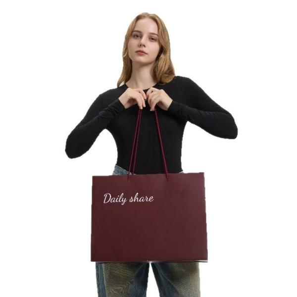 Custom Elegant Large Paper Shopping Bags Dresses Personalized Logo Design Recycled Fashion Bulk Luxury Branded Carry Bags For Stores