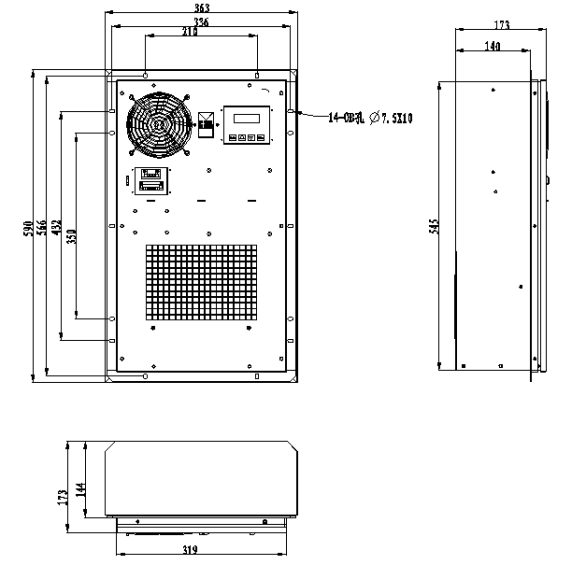 Windproof Two Doors Outdoor Battery Enclosure Heat Insulation Galvanized Steel