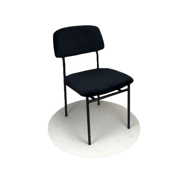 14KGS 770mm 0.12m3 Black Velvet Dining Chair
