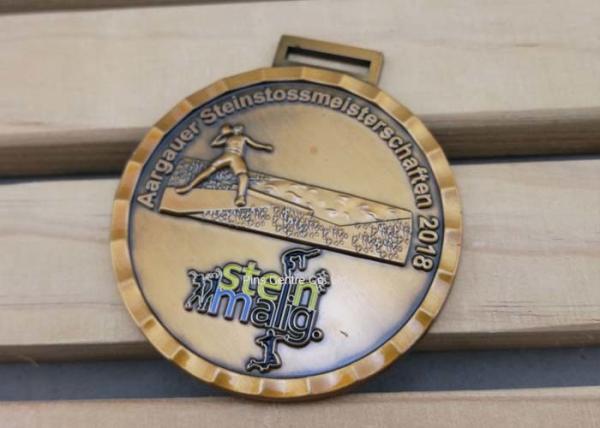 Round Soft Enamel 3D Gold Boxing Race Metal Medal With Neck For Promotional Gifts