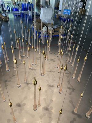 Modern Light Luxury Long Water Drop Chandelier For Duplex Villa Staircase