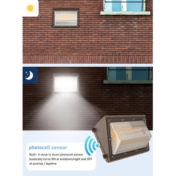 7500lm 90 градусов 60W -150W Led Wall Pack Light Photcell Sensor Dusk To Dawn Ra70