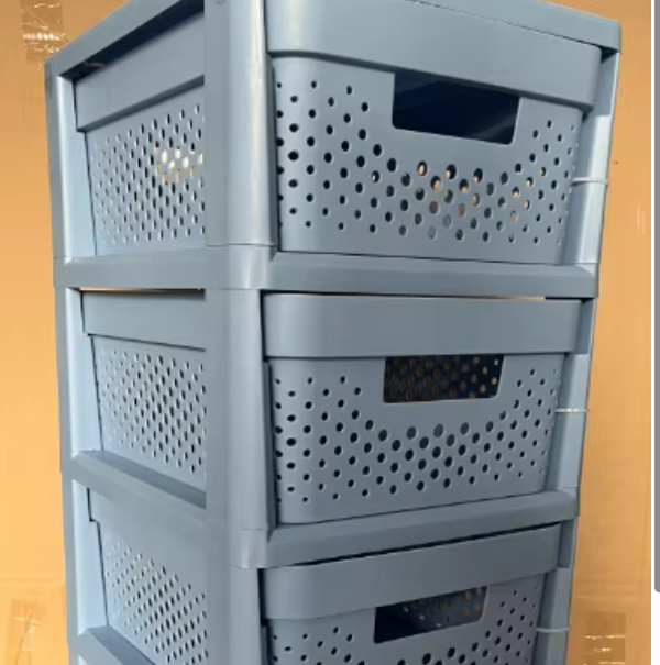 Customizable Four-Tier Pullable Plastic Storage Chest of Drawers Easy Push-and-Pull with Logo Handle