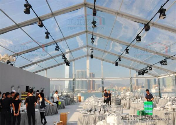 Outdoor Wedding Party Marquee Clear Top Canopy With Inner Decorations
