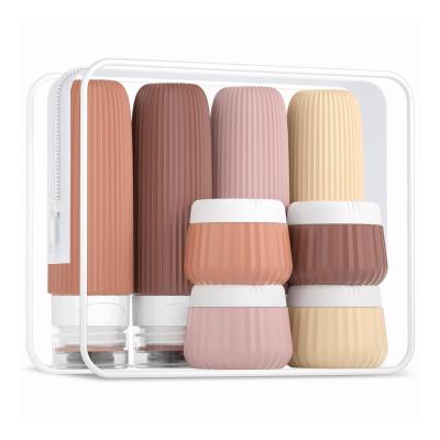 Portable Squeeze Silicone Travel Toiletry Bottles Kit 8 Pack BPA Free