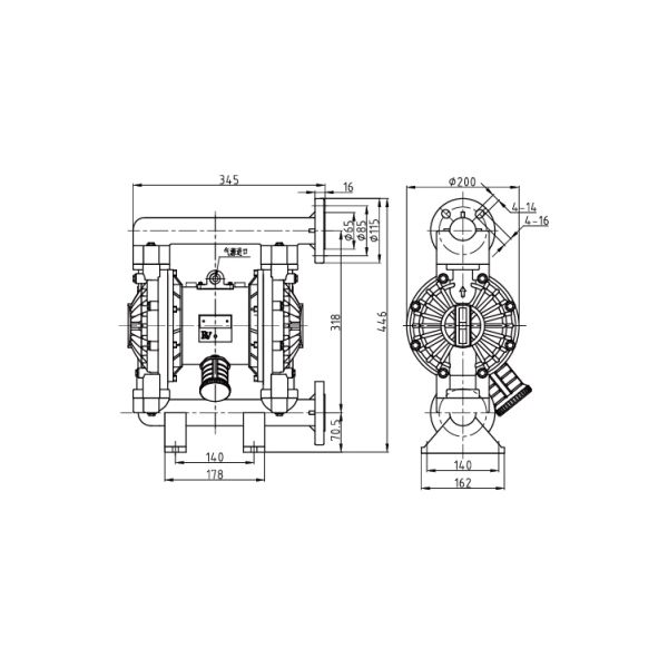 1 Inch PP Plastic Pneumatic Diaphragm Pump for Wastewater Treatment Air Operated Double Diaphragm