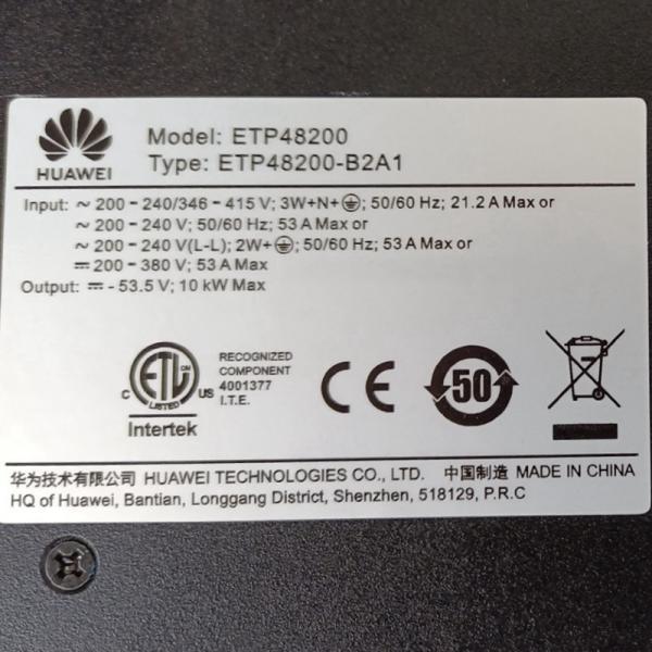 Huawei ETP48200-B2A1 encaixou o sistema de interruptor do poder com uma comunicação exterior 5G do módulo de 48V30A R4830G1