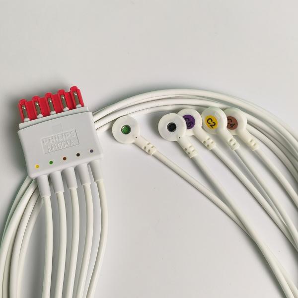 Philip CBL 5 Lead Snap Chest IEC,ICU,REF M1604A PN 989803144921