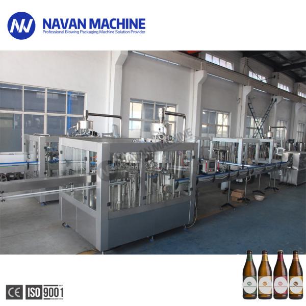 Glass Bottled Carbonated Beer Filling Machine Rinsing Capping 3 In 1 Packing Equipment