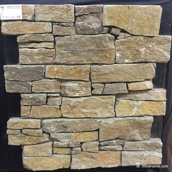 Gold Slate Meshed Backed Stone Natural Ledgestone For Wall Panel Veneer