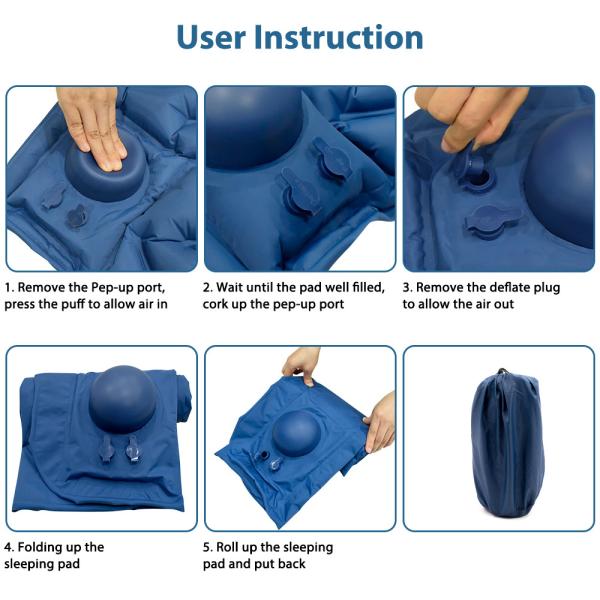 75D Polyester 2.16inch Inflatable Sleeping Pad