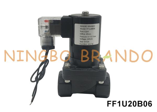 3/4' UPVC válvula de solenoide anticorrosiva resistente a ácidos alcalinos e produtos químicos 220V 110V 24V