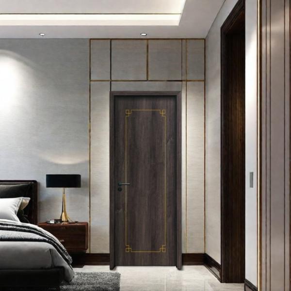Termite Proof High Durability WPC Hollow Door Embossed Surface Treatment