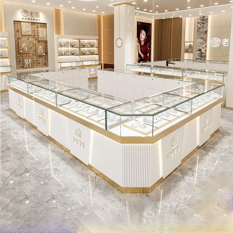 Ultra-Clear Tempered Glass Jewelry Display Case with Integrated LED Lighting and Commercial-Grade Construction
