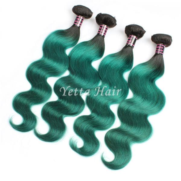 Duas extensões reais do cabelo de Ombre do tom, esverdeiam 14 - 24 cabelos do Virgin da polegada
