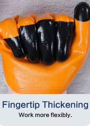 23cm-26cm Nitrile Dipped Work Gloves Cold Weather Work Gloves Double Dipping
