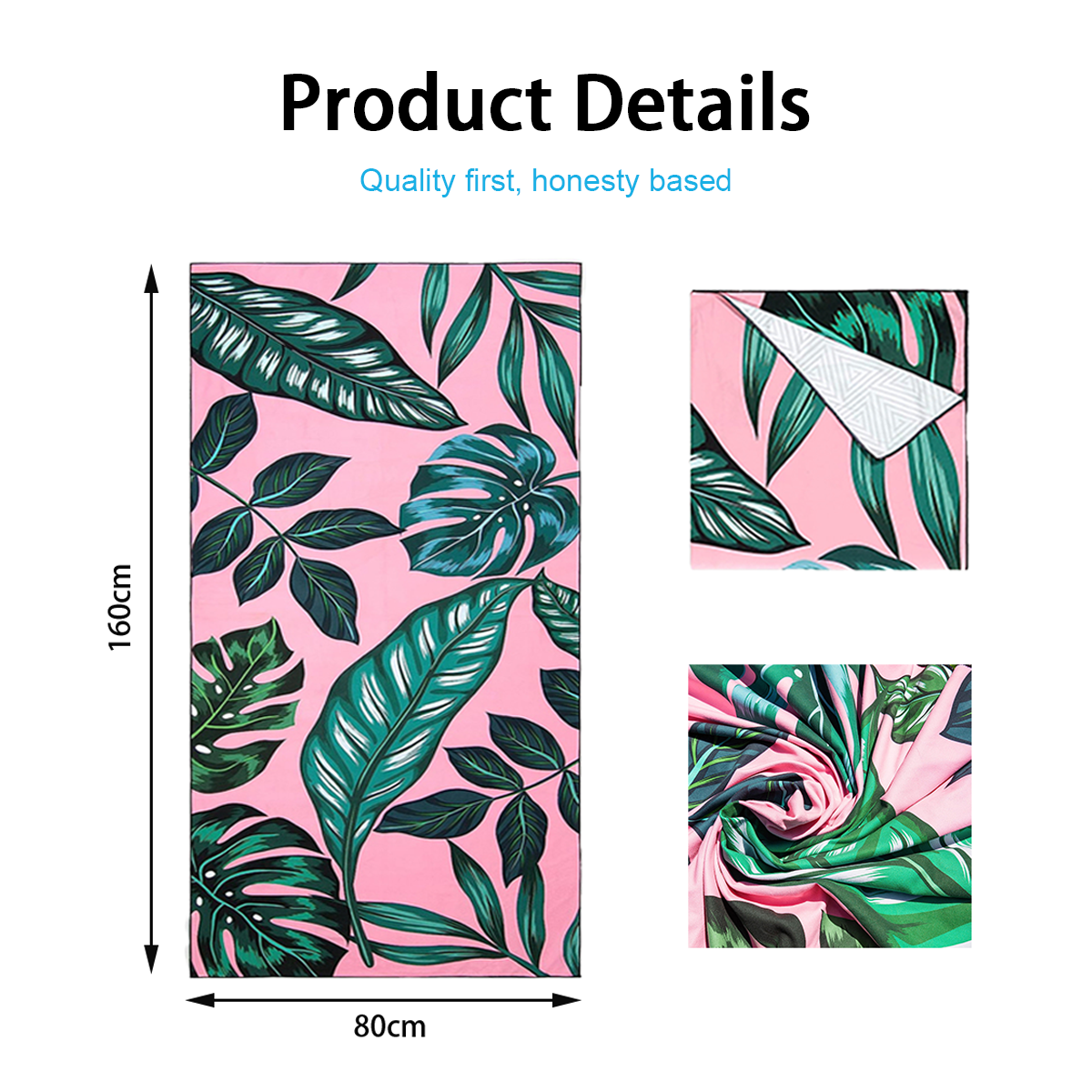 Factory quick dry sand free customized printing microfiber beach towel