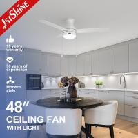 Ventilateur de plafond blanc moderne de 48 pouces avec moteur à chaîne à 3 vitesses