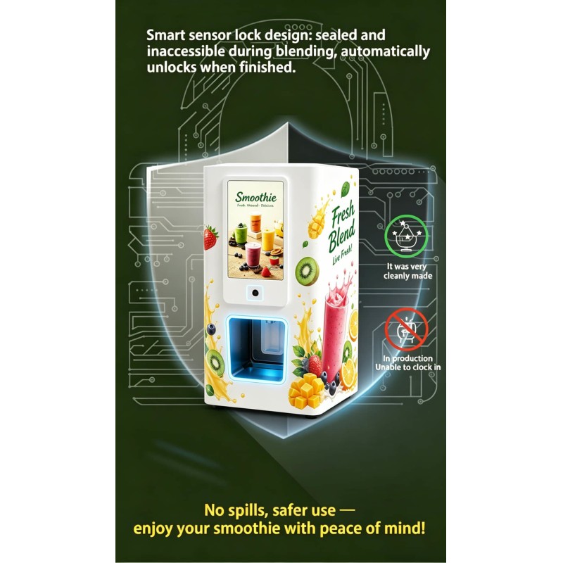 Countertop Mini Automatic Smoothie Vending Machine, Commercial Self Service Model, OEM & ODM Custom Available