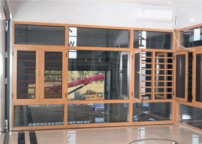 Yellow Brown Aluminium Frame Glass Window And Doors Air Proof Flush Design