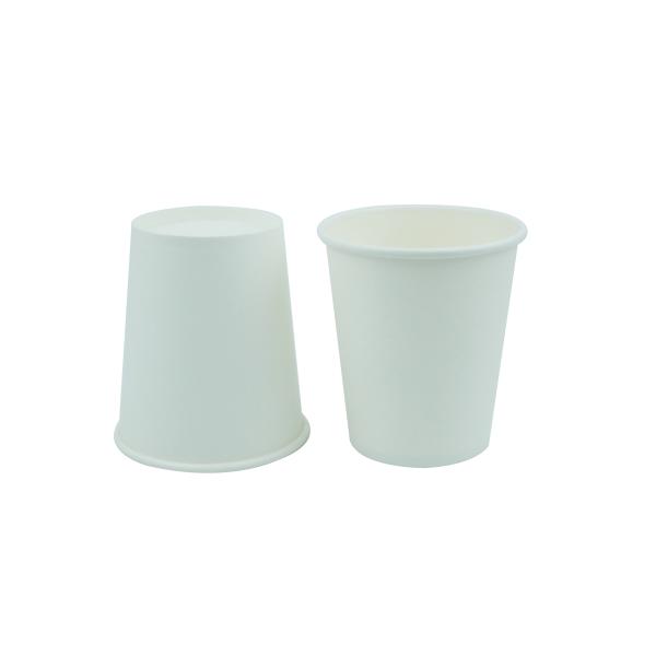 Plain White 9oz Disposable Hot Drink Cups , Heat Insulated Cardboard Cups With Lids