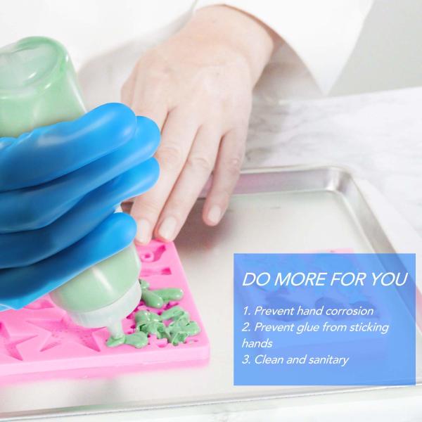 Epoxy Gloves Silicone Gloves for Resin Reusable Safe Silicone Gloves for DIY Crafts Mitten Crystal Epoxy Casting Gloves