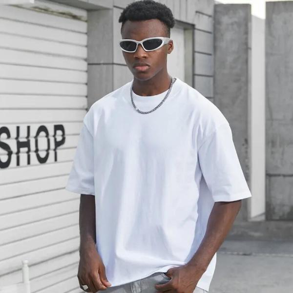                  Wholesale Men Blank T-Shirt Custom Quality Cotton Loose Drop Shoulder Oversized T Shirt             