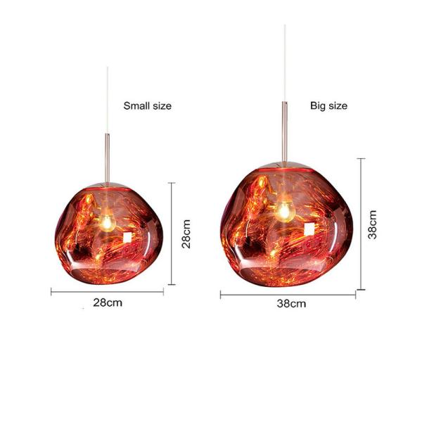 Nordic Design Modern Glass Decorative Red Silver Yellow Chandelier Hanging Pendant Lamps