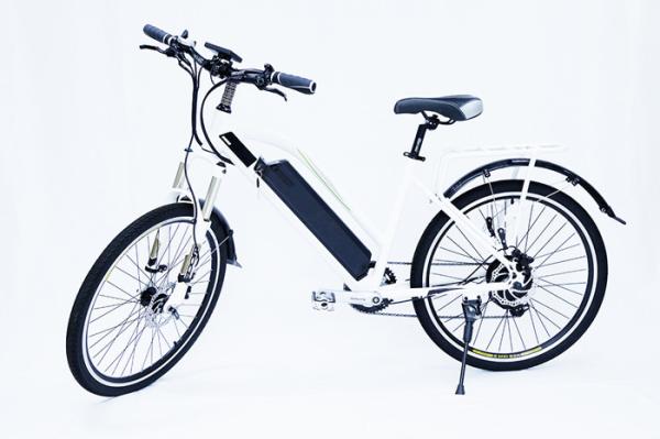 Front Fork Suspension Electric Assist Bicycles Rear Brushless Geared Motor