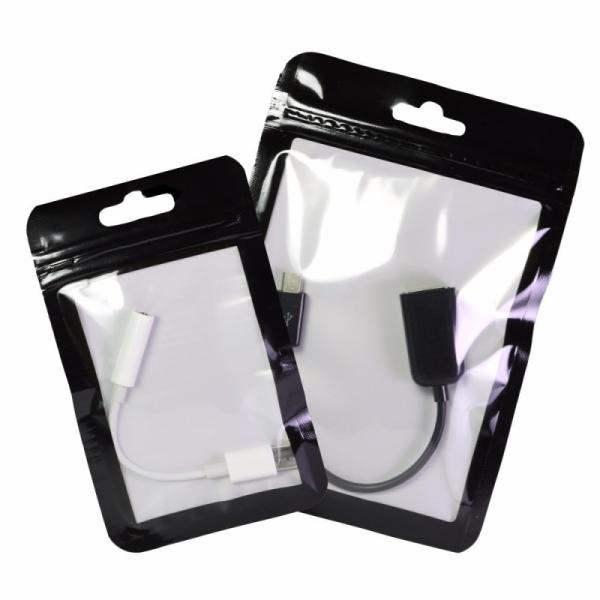 Plastic laminated USB cable packaging bag for mobile phone iphone case mobile case packaging