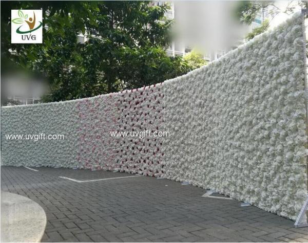 UVG 2.5m curved big fake flower wall wedding backdrops in silk rose and hydrangea for sale