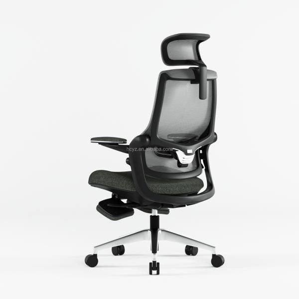Ergonomic High Back Swivel Chair With Footrest Waterproof Easy Maintenance