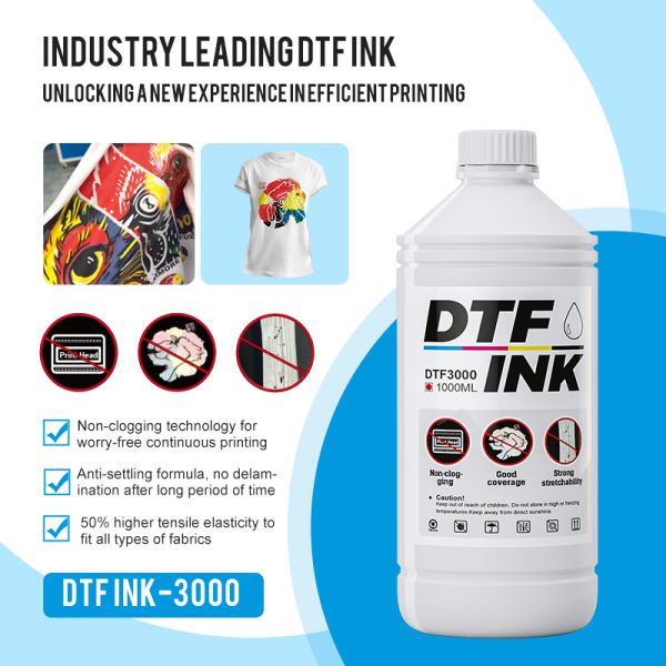 FCOLOR High Quality Manufacturer No Clog DTF Pet Film Pigment White DTF Ink 1000ml for Epson I3200 4720 L1800 XP600 L8058 L8050